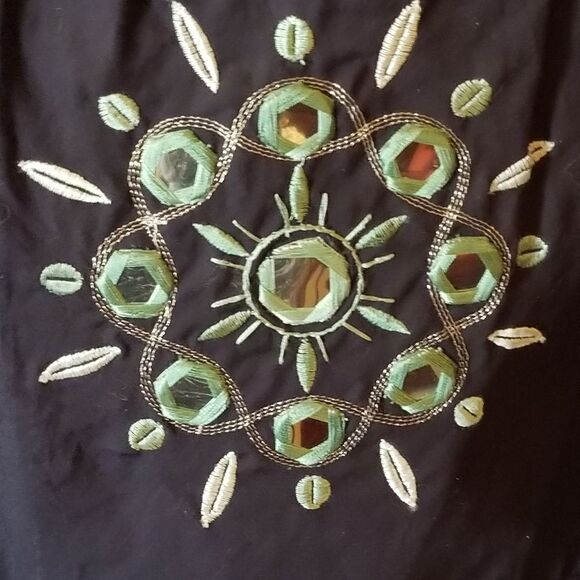 MIRRORED NAVY EMBELLISHED SKIRT - Picture 5 of 6